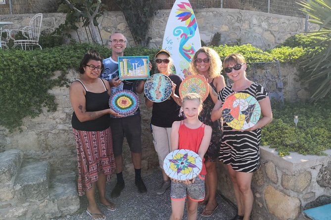 Karpathos Creative Workshop for Mosaic in the vineyard - Meeting Renate and choosing your materials