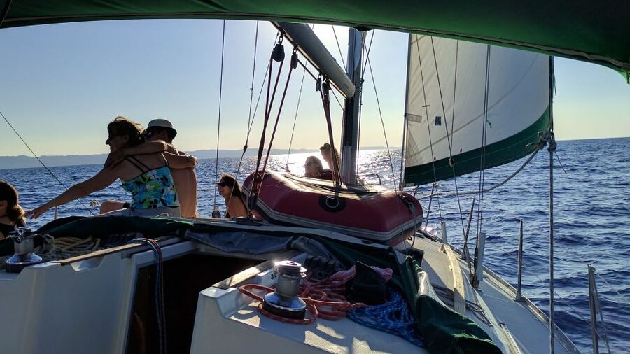 Kassandra: Sunset Sailing Boat Tour of Secluded Coves - How the three hours usually work