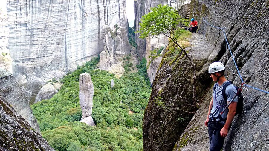 Kastraki: Meteora Via Cordata Hiking Tour to the Great Saint - Meeting in old Kastraki and preparing for the climb