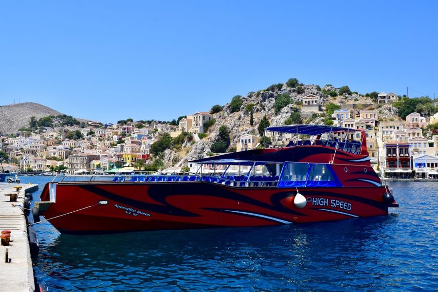 Kiotari, Lardos, Pefkos, & Lindos: Speedboat to Symi Island - Arriving at Symi’s picture-book harbor