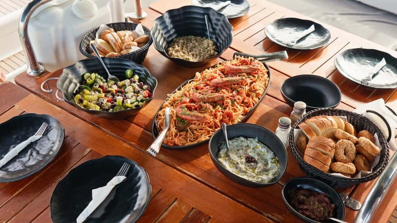 Kissamos: Balos & Gramvousa Sailing Cruise with Meal - Leaving Kissamos Port on a modern yacht