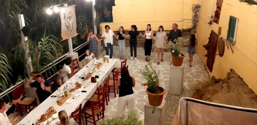 Kissamos: Greek Night with Buffet Dinner and Plate Smashing - From food lesson to local dance lesson