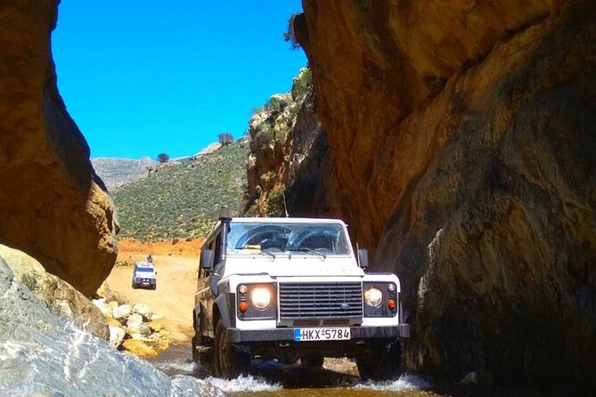 Land Rover Safari: Tripitis Gorge and Beach, South Crete - Mount Juktas offers the first wide view