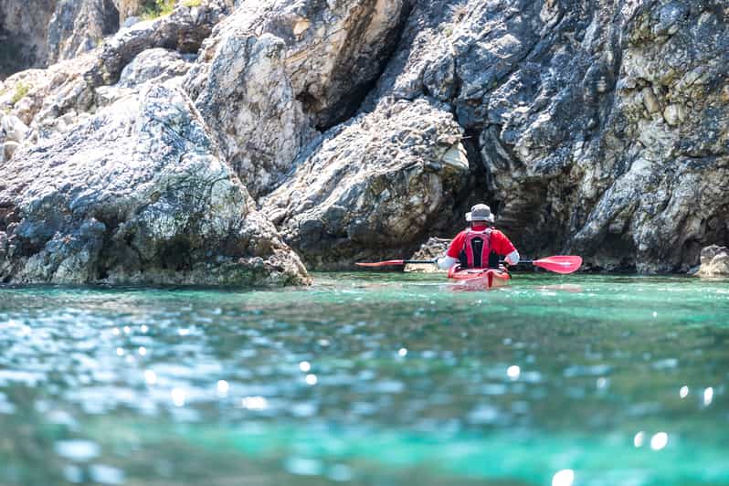 Lefkada: Blue Cave Kayak Tour with a Taste of Greece - Starting at Mikros Gialos Beach