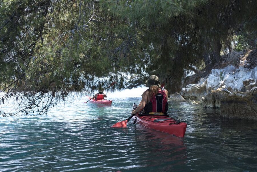 Lefkada: Full Day Sea Kayaking Tour - Entering Desimi’s sea caves