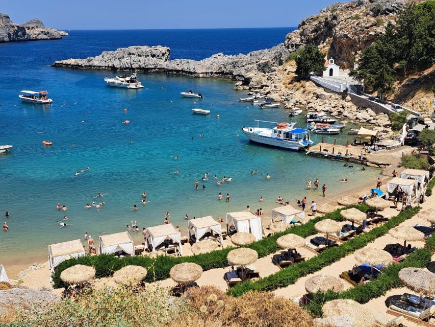 Lindos,Pefkos: All inclusive Swim & Snorkel Boat Cruise - The first swim: Lindos cave and clear water
