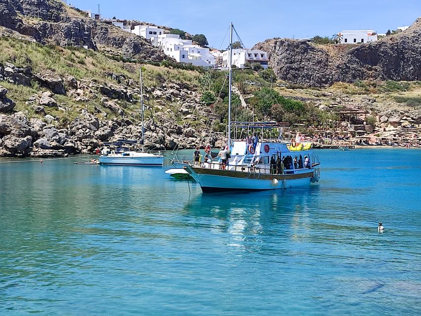 Lindos: Rhodes South-East Coast Cruise with Swim Stops - Boarding at Saint Paul’s Bay
