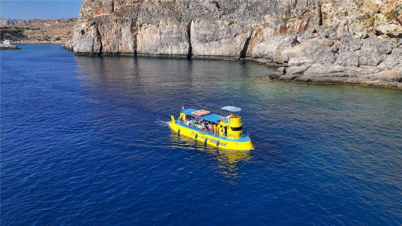 Lindos: Submarine Cruise with Swimming Stop at Navarone Bay - Hotel pickup and timing in Rhodes