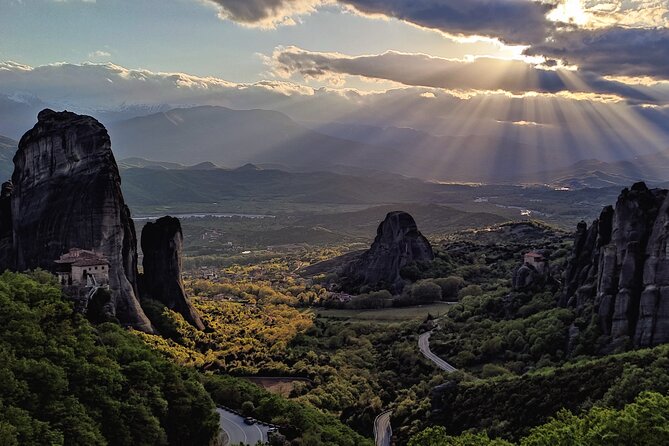 Meteora Sunset E-Bike Tour - Varlaam and the view toward Great Meteoron