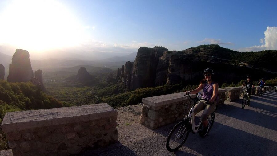 Meteora Sunset Tour on E-bikes - The Sunset Finish Above Meteora