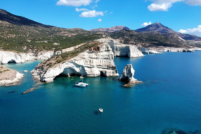 Milos caves snorkelling Catamaran Cruise in a small group - Klima and the old mining coast