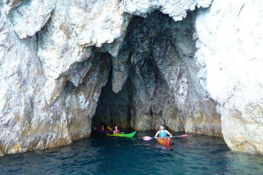 Milos: Guided Kayaking Trip with Snorkelling & Lunch - The first hour: cliffs, caves, and coastal openings