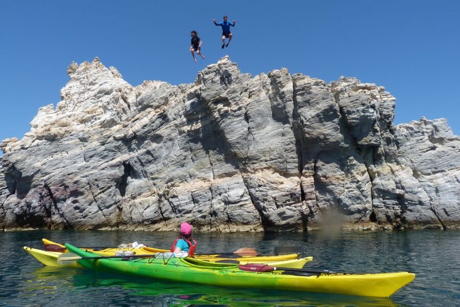 Milos: Guided Kayaking Trip with Snorkelling & Lunch - The first beach stop: one quiet hour in the water