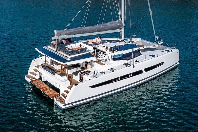 Mykonos: Brand-New Catamaran Cruise with Meal, Drinks & Transport - Boarding at Agia Anna and getting settled