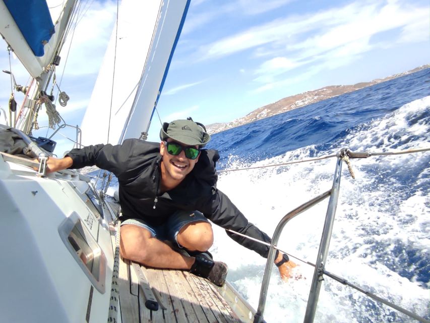 Mykonos: Delos and Rhenia Full-Day Sailing Cruise with Meal - Leaving Mykonos New Port by yacht