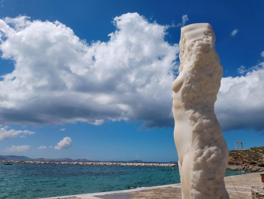 Naxos: Wine and Mythology Sunset Tour - Meeting the guide by the marble Sphinx