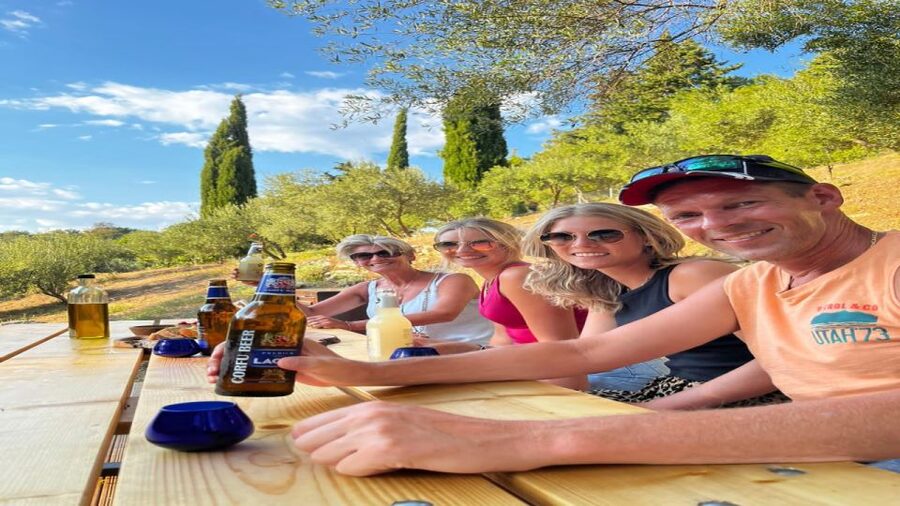 North Corfu: Olive Tour with Olive Oil Tasting and Mezze - Ending under the trees with Corfiot mezze