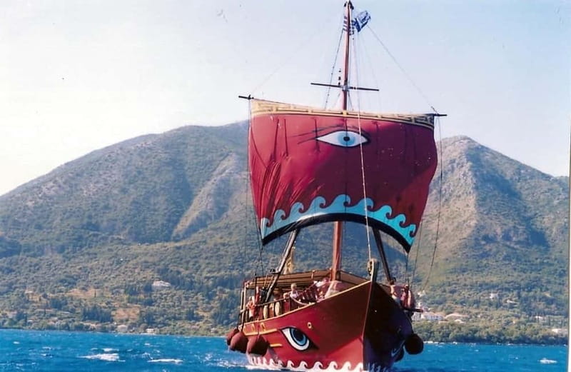 Nydri: Full-Day Wooden Boat Cruise with BBQ & Drinks - Setting sail from Nydri on Odysseia