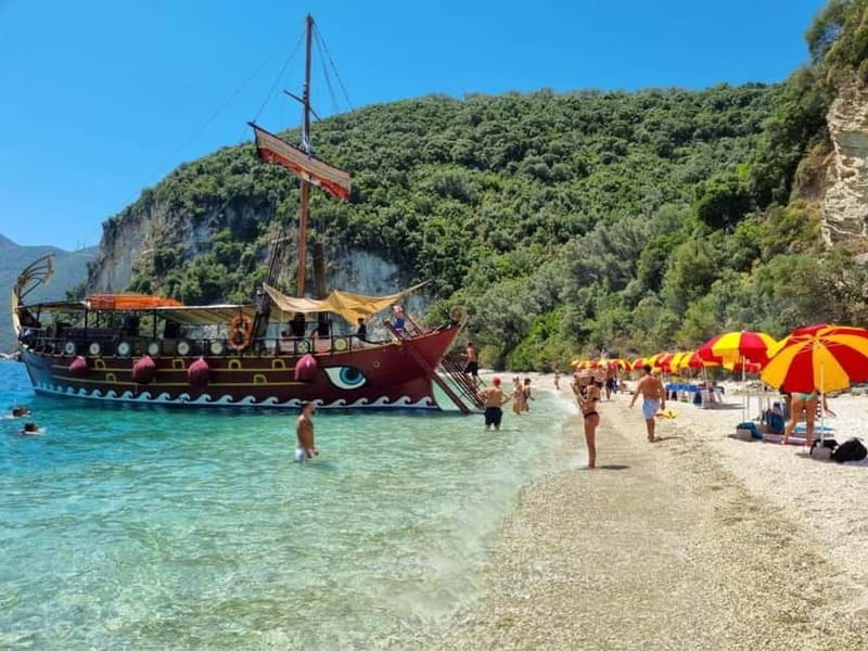 Nydri: Full-Day Wooden Boat Cruise with BBQ & Drinks - Klimaki Beach and the long Greek lunch