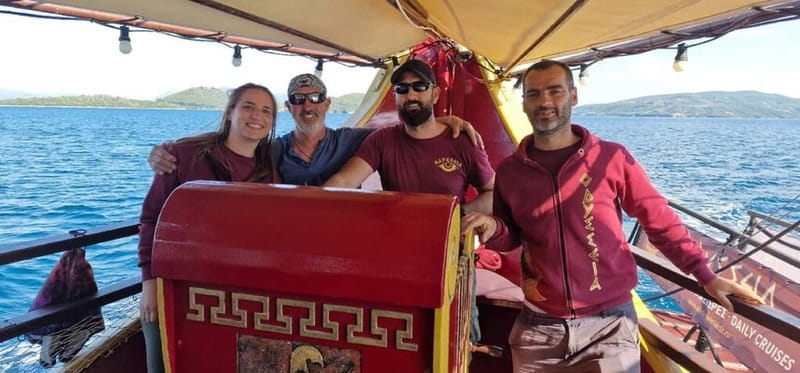 Nydri: Full-Day Wooden Boat Cruise with BBQ & Drinks - The family crew and the mood onboard