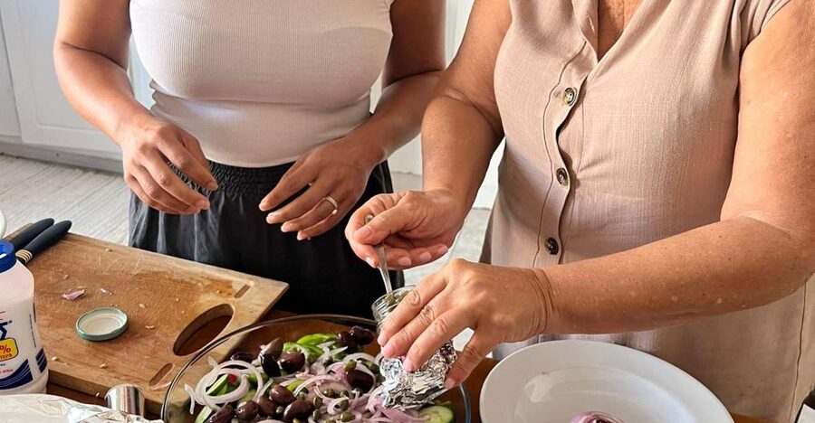 Oia: Greek Cooking Class and Lunch with a Local Grandmother - Meeting Areti Outside Karma Restaurant