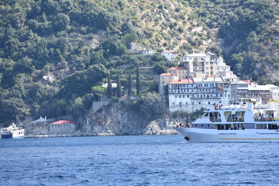 Ouranoupoli: Mount Athos Peninsula Sightseeing Cruise - Aegean views, sea air, and possible dolphins