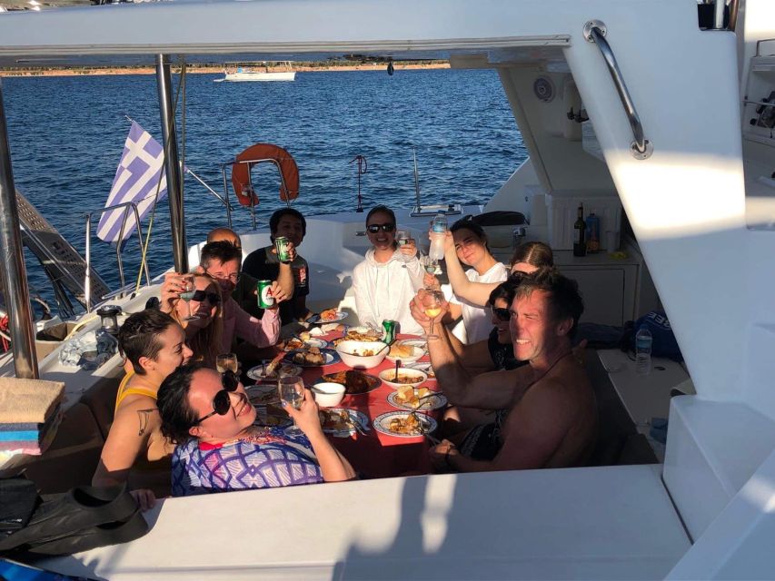 Paros: Catamaran Cruise with Swimming, Meal and Drinks - Panteronisi and the rocky islets