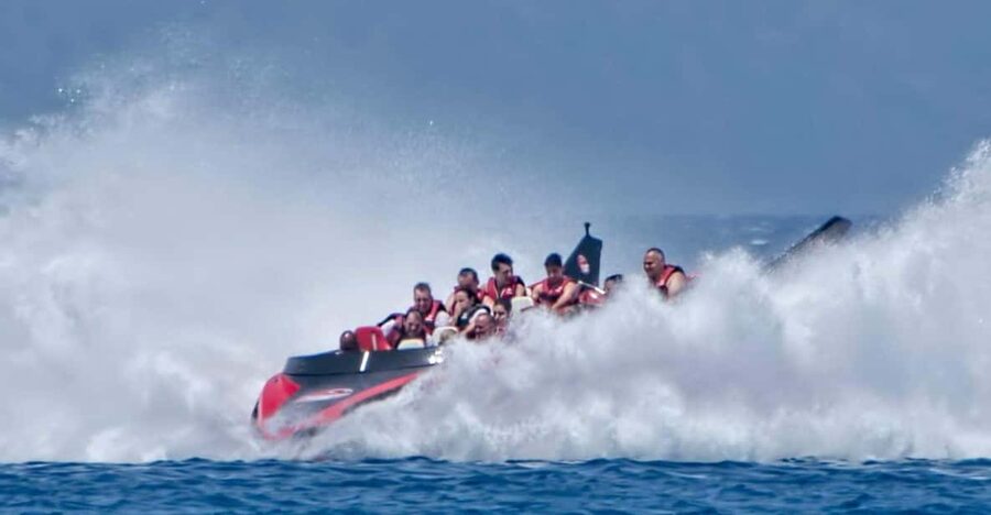 Rhodes: Beaches Trip by Jet Boat with Snorkeling and Drinks - Oasis Beach Kallithea for a short photo stop