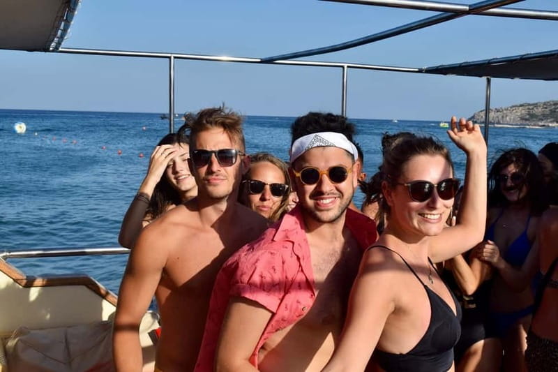 Rhodes: Boat Party Cruise with Live DJ - Anthony Quinn Bay and the first water stop