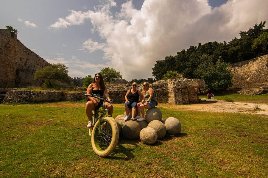 Rhodes: E-bike Highlights Sunset or Morning Photo Tour - New Town, coastline, and Elli Beach