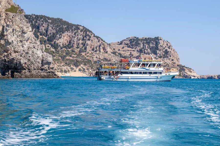 Rhodes: Full Day East Coast Bay to Bay Boat Trip with Lunch - The food, boat, and onboard practicalities