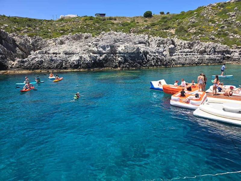 Rhodes: Gulet Trip with Food, Drinks, SUP, Kayak & Swimming - Two hours at Ladiko’s Fun Island