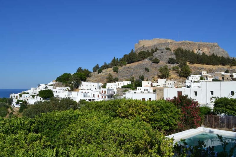 Rhodes: Lindos & Butterfly Valley Guided Tour - The mountain viewpoint between the two stops