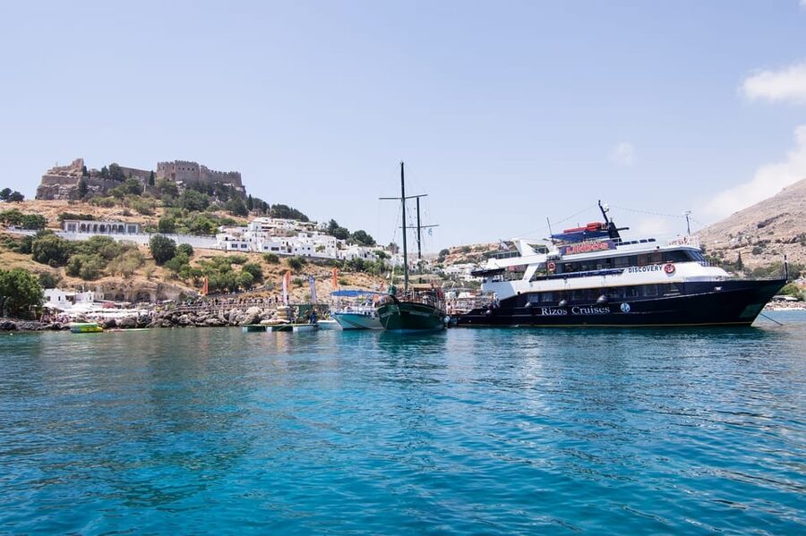 Rhodes: Lindos Cruise with 2 Swim Stops - Tsambika Blue Lagoon on the way back
