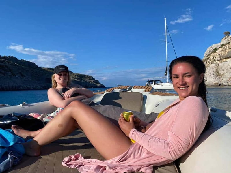Rhodes: RIB Cruise with Drinks and 4 Swim Stops - Ladiko, across the bay