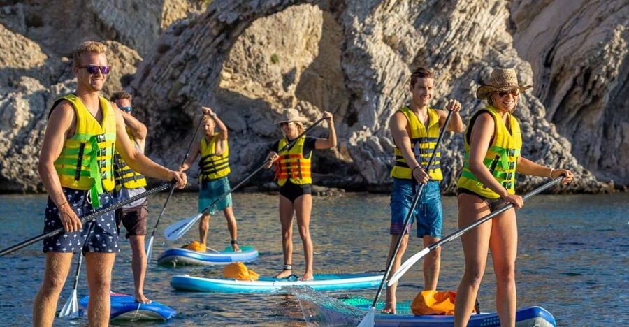 Rhodes: Stand-Up Paddleboard and Snorkeling Tour - Following the cliff-lined coast from Stegna