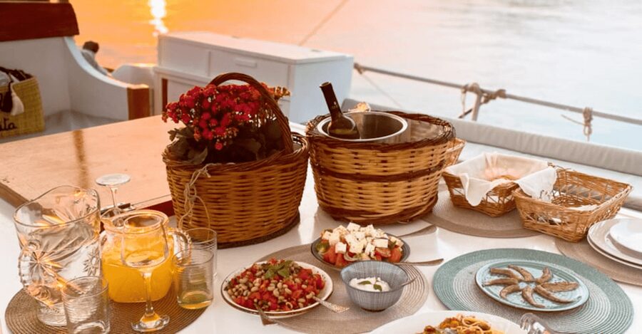 Rhodes: Sunset Cruise w/ Gourmet Buffet, Drinks & Live Music - A Greek buffet with useful choices