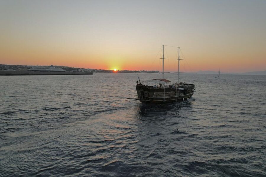 Rhodes: Sunset Cruise with Unlimited Aperol, Beer, and Wine - Leaving Mandraki Harbour for a three-hour evening