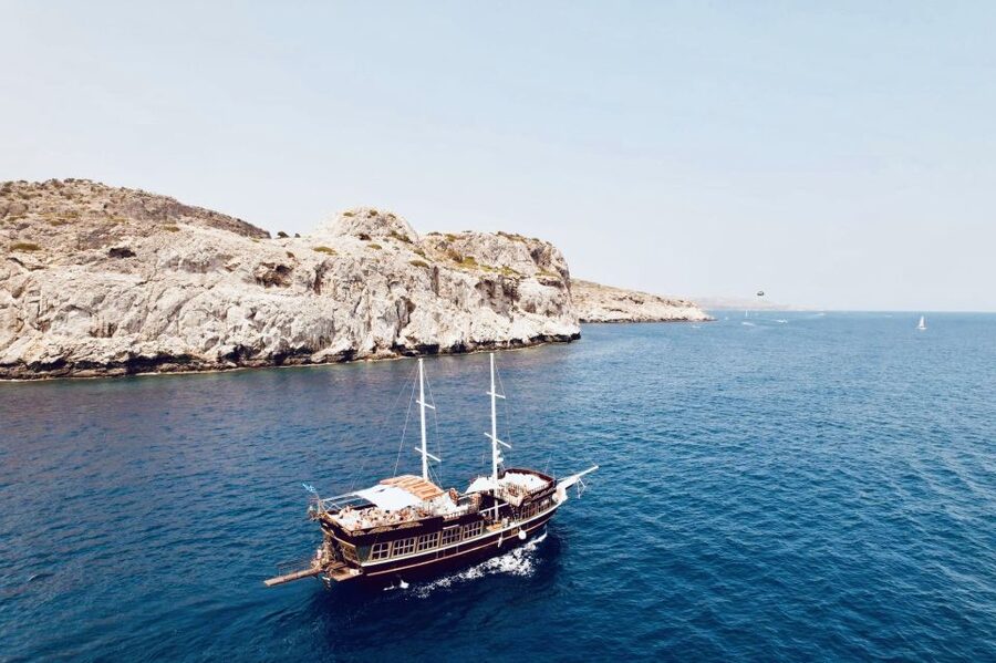 Rhodes: Sunset Cruise with Unlimited Aperol, Beer, and Wine - Kallithea Springs swim stop