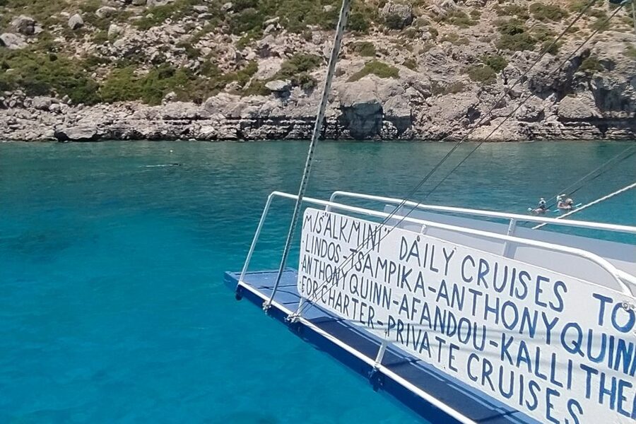 Rhodes Town: Anthony Quinn, Kalithea & Afandou Boat Cruise - A six-hour view of Rhodes from Mandraki Harbor