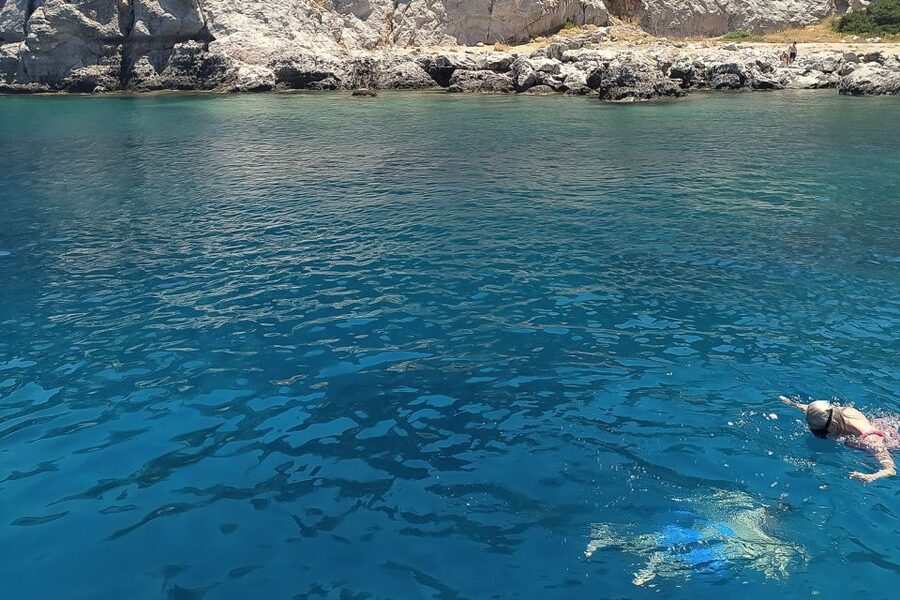Rhodes Town: Anthony Quinn, Kalithea & Afandou Boat Cruise - Afandou Beach for a broader stretch of coast