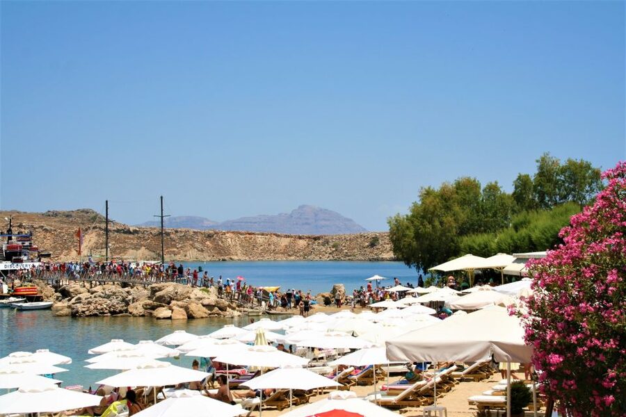 Rhodes Town: Scenic Cruise to Lindos with Swim Stops - Life aboard the 280-passenger boat