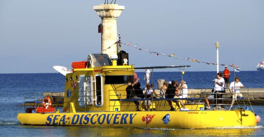 Rhodes Town: Yellow Submarine Cruise with Underwater Views - The Palace of the Grand Master from the water