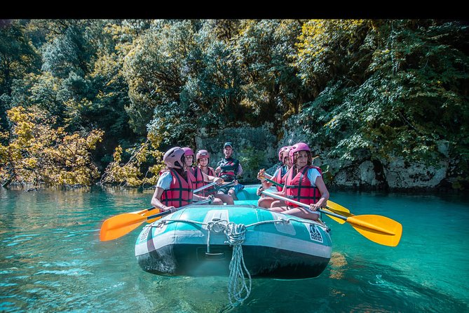 River rafting at Voidomatis River !! Zagori area - The artificial dam and old Kleidonia Bridge