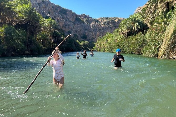 River Trekking at Kourtaliotiko Gorge Waterfalls to Preveli Beach - The waterfall start sets the tone