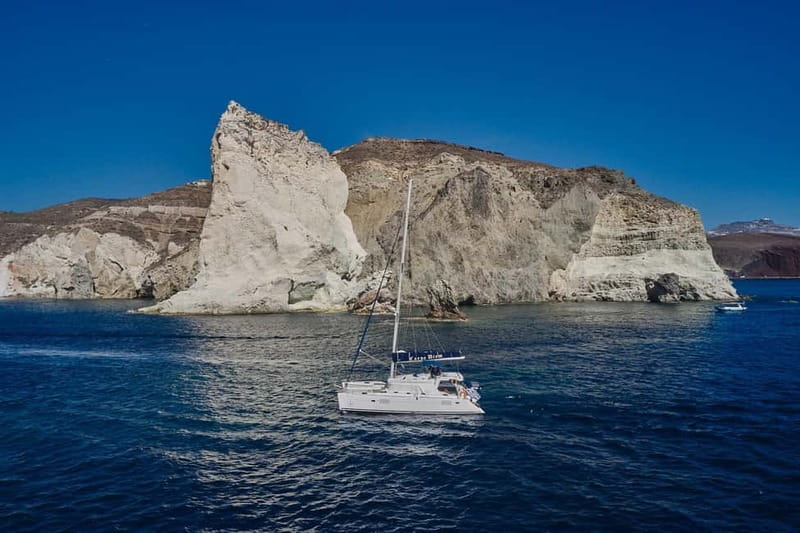 Santorini: Caldera Classic Catamaran Cruise w/ Meal & Drinks - The barbecue is a major part of the value