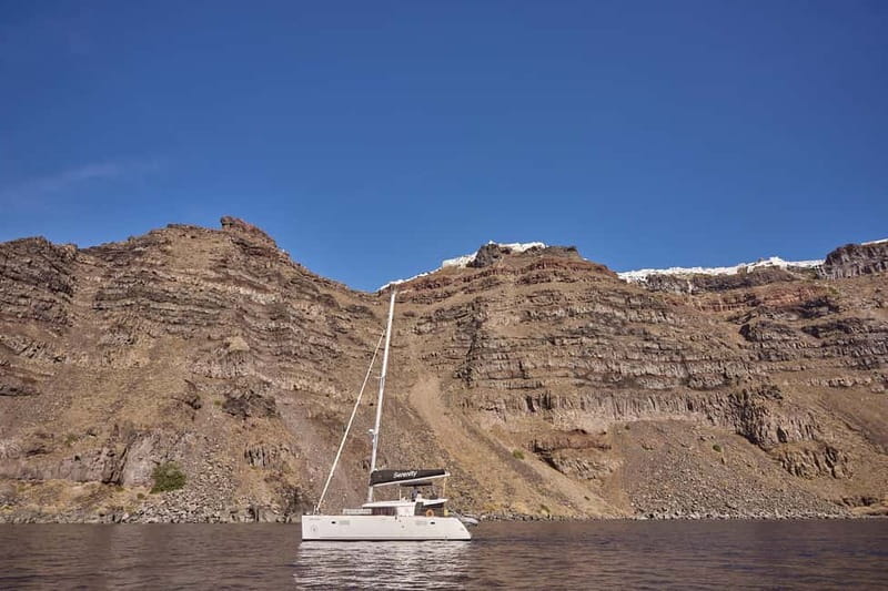 Santorini: Caldera Classic Catamaran Cruise w/ Meal & Drinks - Morning cruise or sunset sailing?