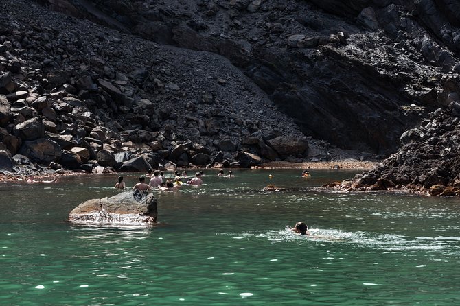 Santorini Caldera Cruise Tour (Volcano, Hot Springs, Thirassia) - Palea Kameni: a sulfur swim that is warm, not hot