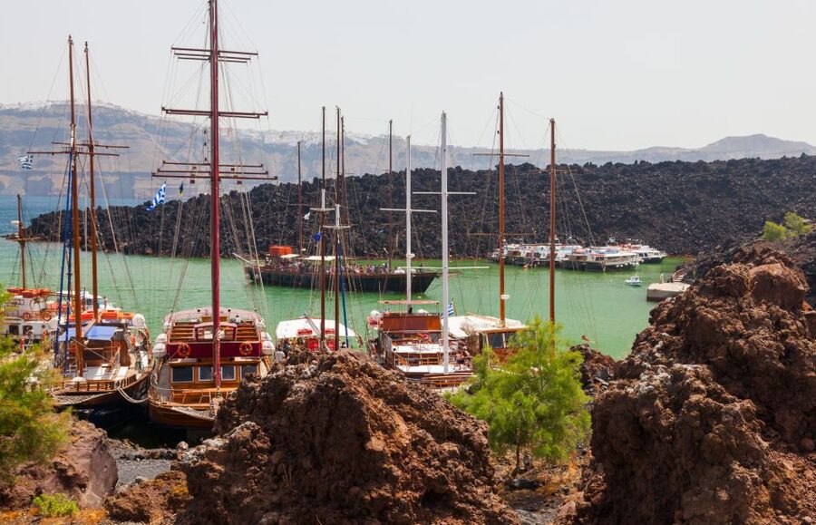 Santorini Caldera: Sunset Cruise with Dinner - Dinner on board, with wine first and drinks extra
