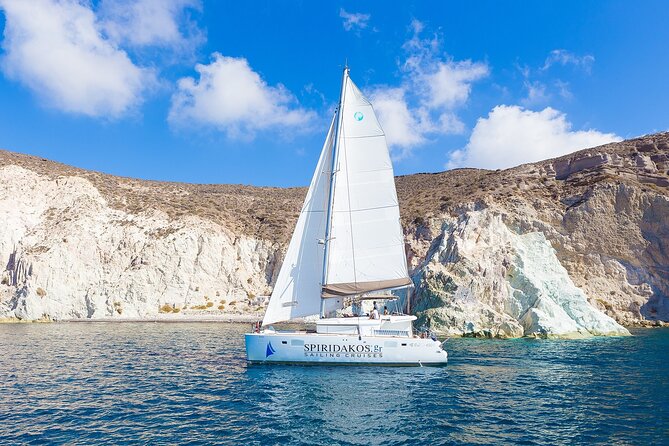 Santorini Classic Catamaran Cruise with BBQ, Drinks and Transfers - Setting out from Vlychada Port